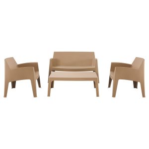 Garden set of 4 Sleek Hm21268.03 cappuccino polypropylene