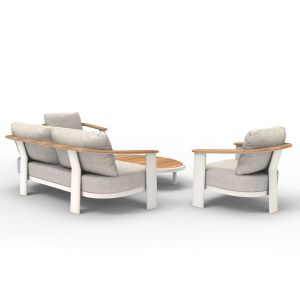 Garden set of 4 pieces Roman Sm6425.02 cream aluminum - beige olefin fabric - teak wood