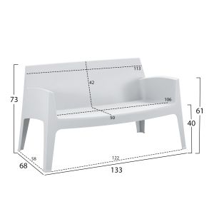 Garden set of 4 pieces Sleek Hm21268.01 white polypropylene