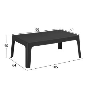 Garden set of 4 pieces Sleek Hm21268.02 black polypropylene