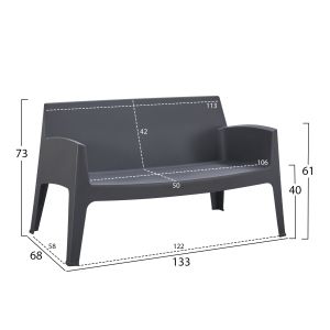 Garden set of 4 pieces Sleek Hm21268.10 gray polypropylene