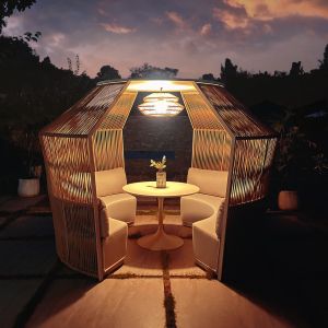 Garden set with round table and gazebo Diamond series