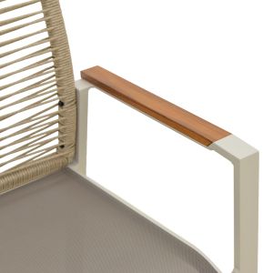 GARDEN CHAIR AEGEAN - TEAK - ALUMINUM AND TEXTILE IN CREAM-BEIGE COLOR, 57X64X87 CM