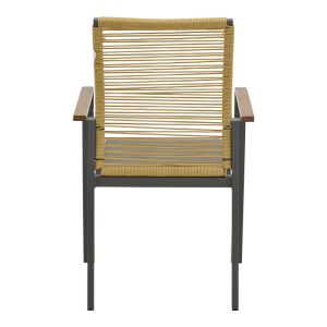GARDEN CHAIR AEGEAN, TEAK WOOD, ROPE, IN NATURAL COLOR - ALUMINUM AND TEXTILE IN ANTHRACITE COLOR, 57X64X87 CM