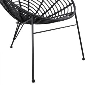 Градински стол Allegra Hm5458,02 ракита в черен цвят 73x83x86cm
