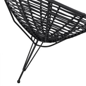 Градински стол Allegra Hm5458,02 ракита в черен цвят 73x83x86cm