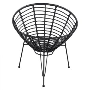 Градински стол Allegra Hm5458,02 ракита в черен цвят 73x83x86cm