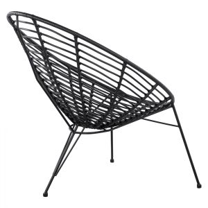 Градински стол Allegra Hm5458,02 ракита в черен цвят 73x83x86cm