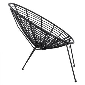 Градински стол Allegra Hm5458,02 ракита в черен цвят 73x83x86cm
