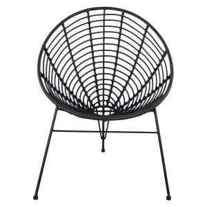 Градински стол Allegra Hm5458,02 ракита в черен цвят 73x83x86cm