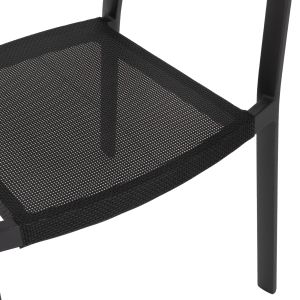 Garden chair Aluminum Hm5891,05 black frame and textile - beige rattan on the backrest 57,5x59x81,5cm