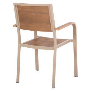 Garden chair Aluminum Saga Hm5127,04 champagne - Polywood seat and backrest 55x52x86cm