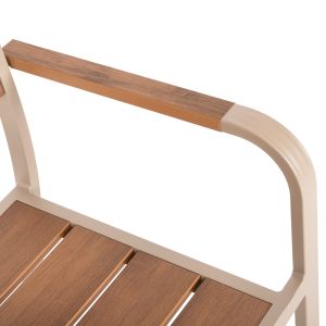 Garden chair Aluminum Saga Hm5127,04 champagne - Polywood seat and backrest 55x52x86cm