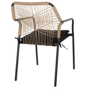Garden chair Aluminum Trotter Hm5865,11 dark gray frame and beige woven material - black cushion