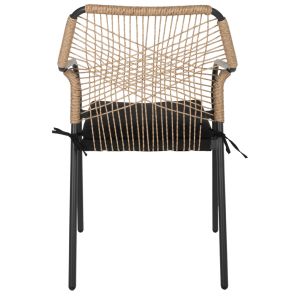 Garden chair Aluminum Trotter Hm5865,11 dark gray frame and beige woven material - black cushion