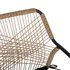 Garden chair Aluminum Trotter Hm5865,11 dark gray frame and beige woven material - black cushion