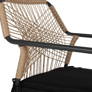 Garden chair Aluminum Trotter Hm5865,11 dark gray frame and beige woven material - black cushion
