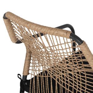 Garden chair Aluminum Trotter Hm5865,11 dark gray frame and beige woven material - black cushion