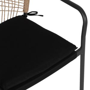 Garden chair Aluminum Trotter Hm5865,11 dark gray frame and beige woven material - black cushion