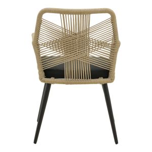 GARDEN CHAIR ANDROS, ALUMINUM, BLACK-BEIGE, 56X60X86 CM