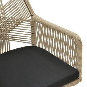 GARDEN CHAIR ANDROS, ALUMINUM, BLACK-BEIGE, 56X60X86 CM