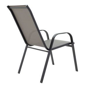 Garden chair Calan metal black textile in gray color