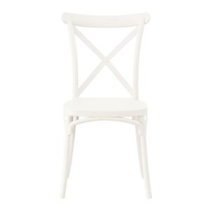 Градински стол Cross Fylianna Fl66 изработен от полипропилен (pp) бял цвят 42x48x90см