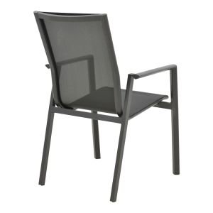 Градински стол Dashiell Metal Black Textilene Black 71x58x94см