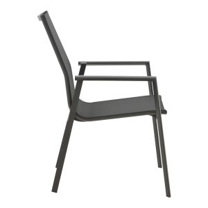 Градински стол Dashiell Metal Black Textilene Black 71x58x94см