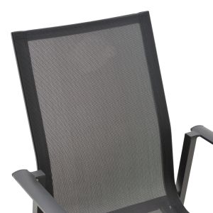 Градински стол Dashiell Metal Black Textilene Black 71x58x94см