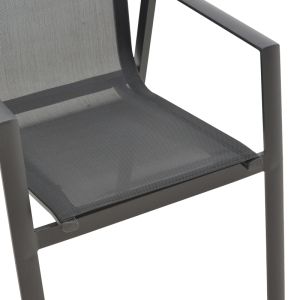 Градински стол Dashiell Metal Black Textilene Black 71x58x94см