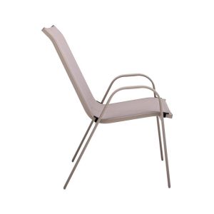 Градински стол Fl5001 бежов цвят със сиво текстилен 72x55x92см
