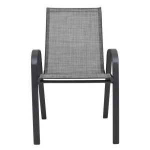 Градински стол Fl5001 сиво-сив светъл цвят текстилен сива рамка 55x72x92см