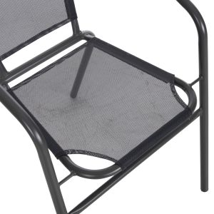 Градински стол Ledan Hm5977,01 метал и текстилен в сиво 55x58x72hcm