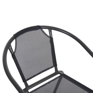 Градински стол Ledan Hm5977,01 метал и текстилен в сиво 55x58x72hcm