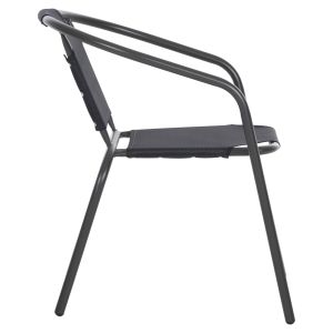 Градински стол Ledan Hm5977,01 метал и текстилен в сиво 55x58x72hcm