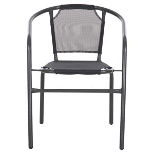 Градински стол Ledan Hm5977,01 метал и текстилен в сиво 55x58x72hcm