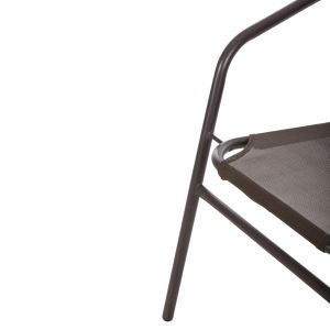 Градински стол Ledan Hm5977,02 метал и текстилен в кафяво 55x58x72hcm