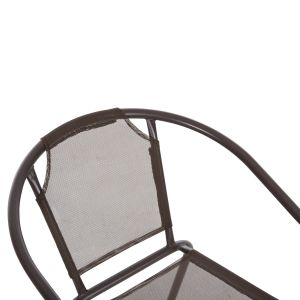 Градински стол Ledan Hm5977,02 метал и текстилен в кафяво 55x58x72hcm