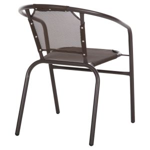 Градински стол Ledan Hm5977,02 метал и текстилен в кафяво 55x58x72hcm