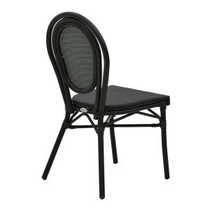 Градински стол Nacia от черен Textilene и черен алуминий 45x59x85cм