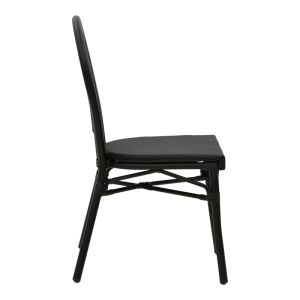 Градински стол Nacia от черен Textilene и черен алуминий 45x59x85cм