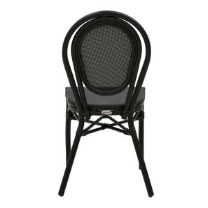 Градински стол Nacia от черен Textilene и черен алуминий 45x59x85cм