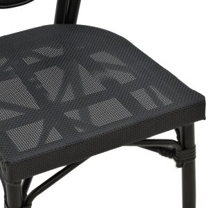 Градински стол Nacia от черен Textilene и черен алуминий 45x59x85cм