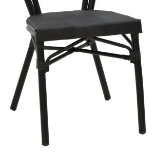 Градински стол Nacia от черен Textilene и черен алуминий 45x59x85cм