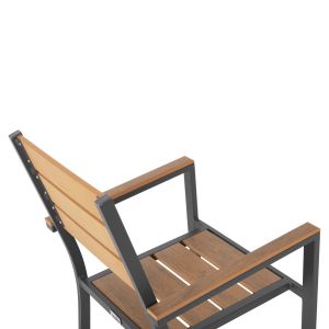 Градински стол Saga алуминий антрацит-полидървесина 55x55x86hcм Hm5981,03