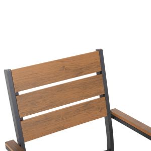 Градински стол Saga алуминий антрацит-полидървесина 55x55x86hcм Hm5981,03