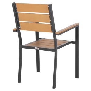 Градински стол Saga алуминий антрацит-полидървесина 55x55x86hcм Hm5981,03