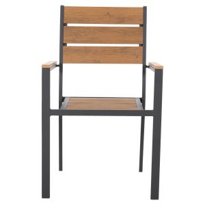 Градински стол Saga алуминий антрацит-полидървесина 55x55x86hcм Hm5981,03