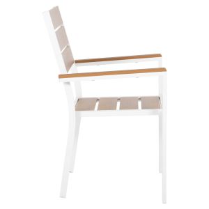 Градински стол Saga алуминий бял-полидървесина 55x55x86hcм Hm5981,01